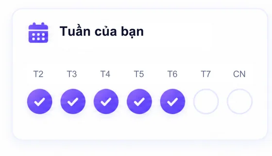 Tuần của bạn: đã học 5 trên 7 ngày.